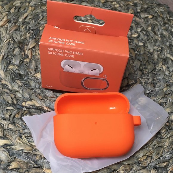 Silicone Peach / Orange AirPods Pro Case - Picture 1 of 5